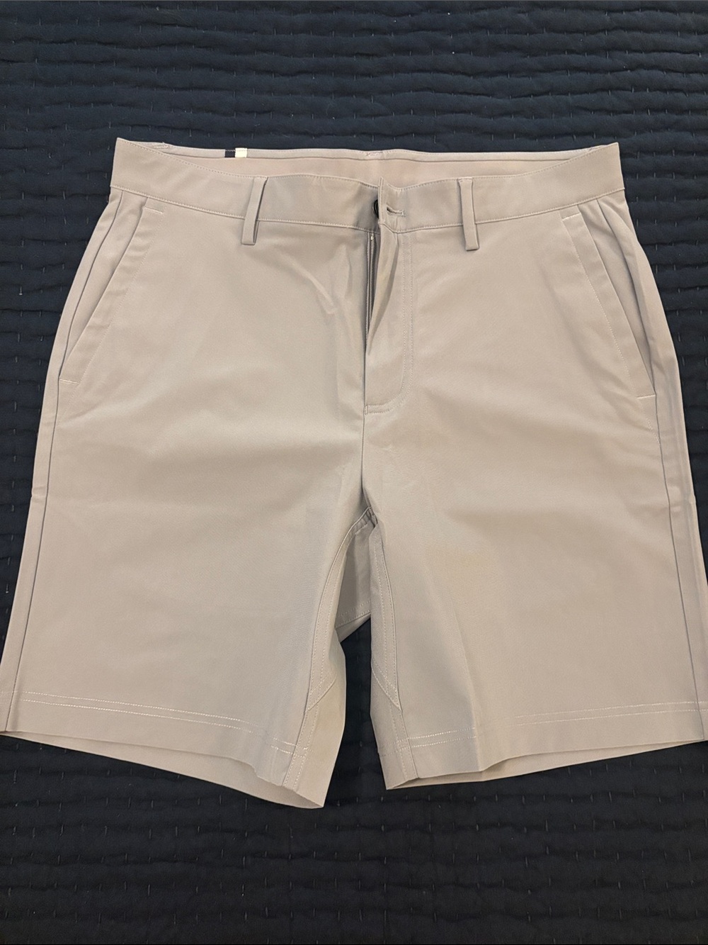 Rhoback Men's Looper Delta Performance Flat-Front Shorts — Stainless Steel